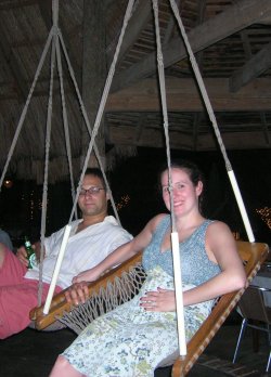 Meg & Jason on Kuyaba barstool-chair-hammock thingies Meg & Jason on Kuyaba barstool-chair-hammock thingies